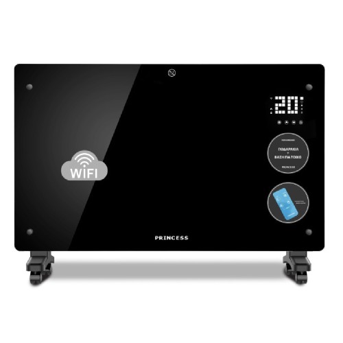 ΘΕΡΜΟΠΟΜΠΟΣ PRINCESS GPH-25DA 2500W BLACK GLASS ΜΕ WI-FI